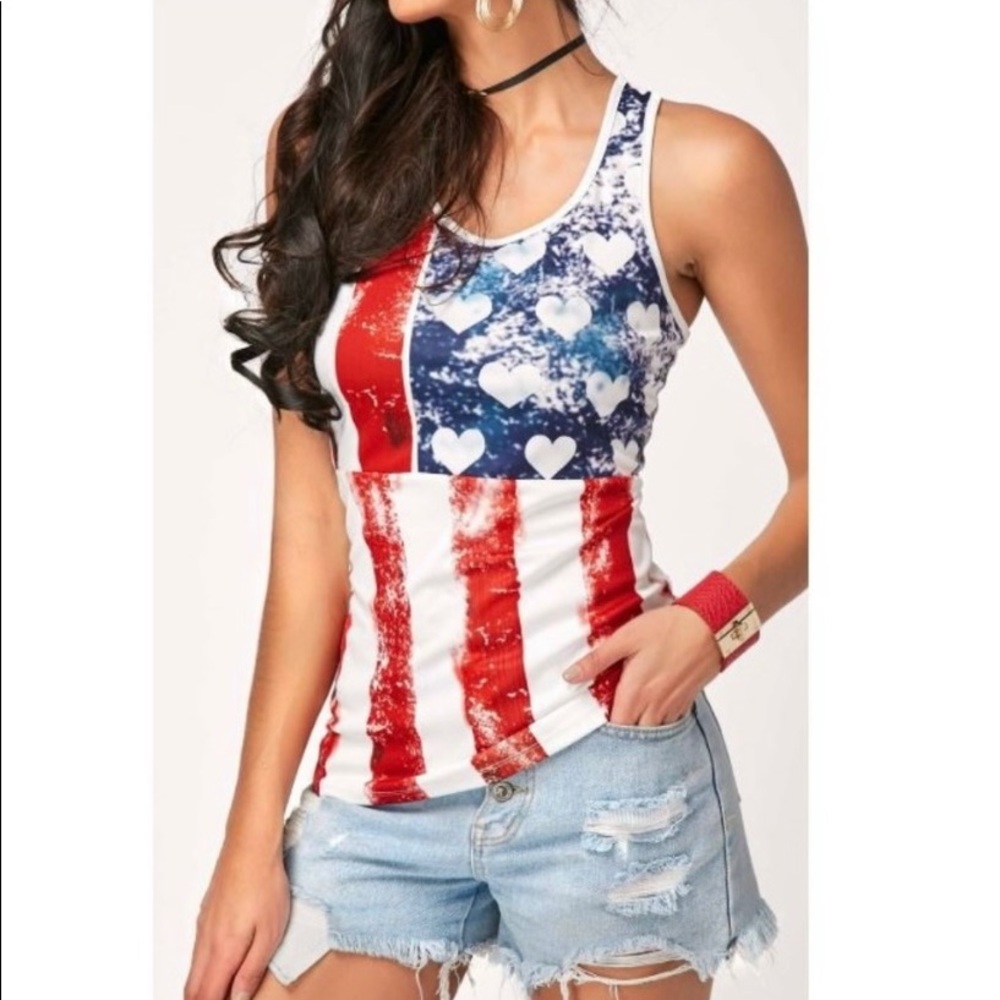 American flag tank top